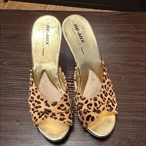 Leopard Print Women's Re-mix Polly Heels